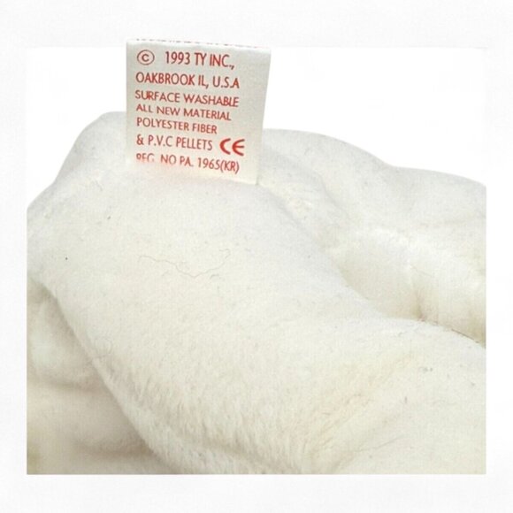 Ty Beanie Baby Valentino Bear 1994 PVC Pellets Rare Tag Errors - Picture 10 of 11